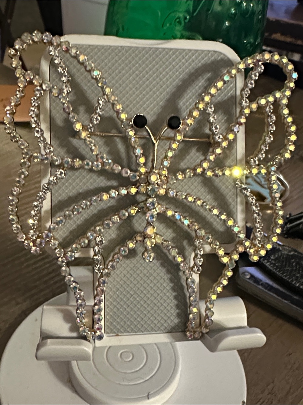 Rhinestone Butterfly brooch Clip - Sparkling Clear Crystal